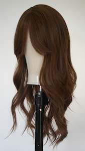 Warm Brown Curtian Fringe Wig