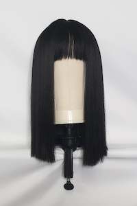 Black Fringed Blunt Cut Wig