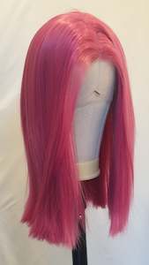 Shoulder Length Pink Lace Front Wig