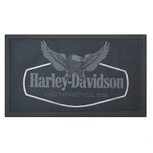 hdx-99270 Harley-Davidson Eagle Entry Door Mat - Durable Rubber Backing & Border - Black