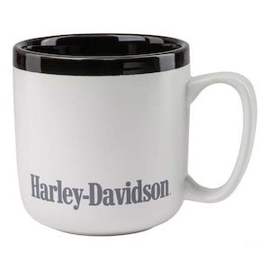 hdx-98659 Harley-Davidson Ceramic Coffee Mug 16 Oz. Limited Edition White & Black