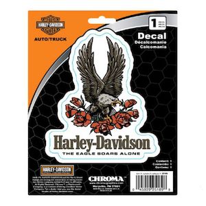 cg25189 Harley HD DECAL TXT  and ; EAGLE W ROSES 6`` X 8`` cg25189