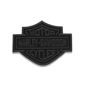 sa8011512 Harley-Davidson 4 inch Embroidered Black Bar & Shield Logo Emblem Sew-On Patch