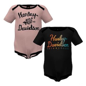 s3009235-9 Harley KIDS RIB BODYSUITS 2PK PINK/BLACK 9-12 mths s3009235-9