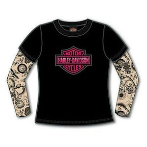 s1020153-2 Harley-Davidson Toddler Girls  T-Shirt with Tattoo Sleeves