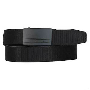 hdmbt11768-blk Harley-Davidson Mens Bikers Ratchet Nylon Webbing & Leather Belt - Black