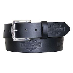 hdmbt10576 Harley-Davidson Mens Tradition Bar & Shield Belt Black Leather HDMBT10576