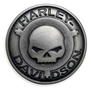 97787-18vm Harley BUCKLE-BELT SKULL BLACK