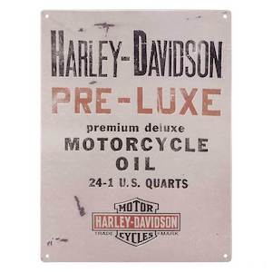 hdl-15537 Harley-Davidson® Embossed Tin Sign, Pre-Luxe Bar & Shield Logo, 1…