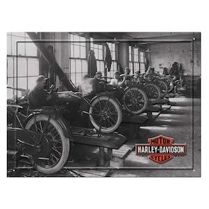 hdl-15535 Harley-Davidson Reproduced Factory Photo Embossed Tin Sign - HDL-15535