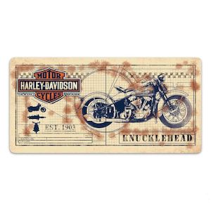 2011991 Harley-Davidson Knucklehead Print Embossed Tin Sign 20 x 10 inches 2011991