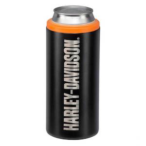 hdx-98527 Harley-Davidson® Slim Can Cooler, Matte Black Stainless Steel - Hold 12 oz. Cans