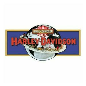 2010122 Harley-Davidson Bar & Shield Globe Die Cut Tin Embossed Magnet - 2010122