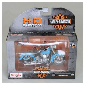 Harley%C2%AE Die Cast Replica Bikes Cars And Trucks: ma31360an-a Harley HD SERIES #40 1953 FL HYDRA GLIDE BLUE ma31360an-a