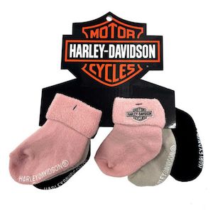 s7009319 Harley BABY GIRL SOCKS 6-12M 3PK PNK/WHT/BLACK s7009319