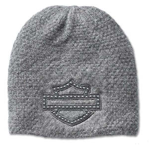 Harley%C2%AE Womens Clothing: 97675-24vw Harley BAR & SHIELD BEANIE - QUIET SHADE