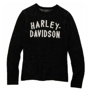 96419-23vw Harley WOMEN'S MIDWEST INTARSIA SWEATER - BLACK BEAUTY