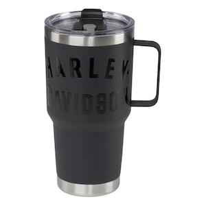 hdx-98656 Harley-Davidson® Stainless Steel Travel Mug Matte Black Includes Clear Lid