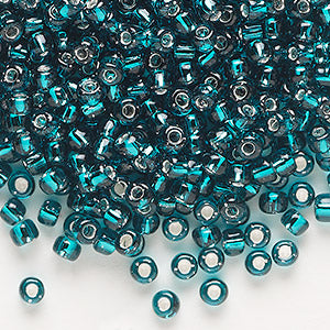 Yarn: Silver Lined Teal Beads