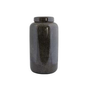 All Bowls Vessels: Shagreen Charcoal Jar H18.5cm