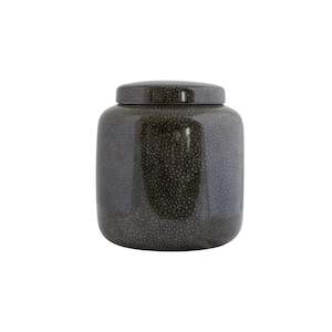 All Bowls Vessels: Shagreen Charcoal Jar H12cm