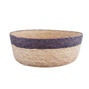 Leon Round Basket Natural/Grey H9cm