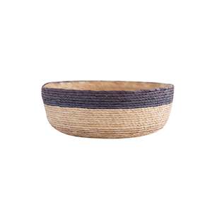 Leon Round Basket Natural/Grey H7cm