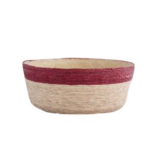 Leon Round Basket Natural/Vino H9cm