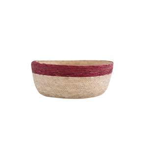 Leon Round Basket Natural/Vino H7cm