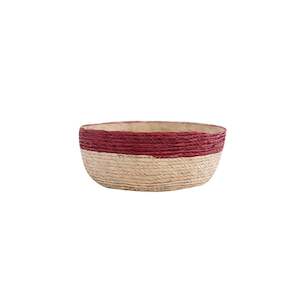 Leon Round Basket Natural/Vino H5cm