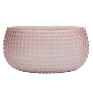 Glass Bowls Vessels: Rocko Bowl Smokey Pink W28cm