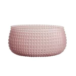 Glass Bowls Vessels: Rocko Bowl Smokey Pink W21.5cm