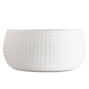 Glass Bowls Vessels: Rocko Bowl White W28cm