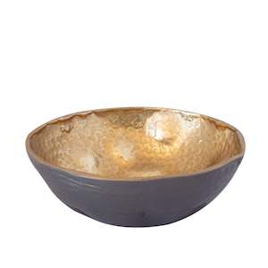 Metal Bowls Vessels: Luxe Uneven Round Bowl W23cm