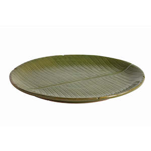 Porcelain Bowls Vessels: Botanical Banana Leaf Round Plate