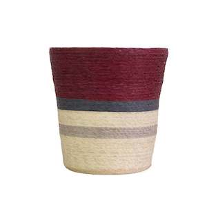 Woven Baskets: Leon Conical Basket Vino/Natural/Arena/Grey