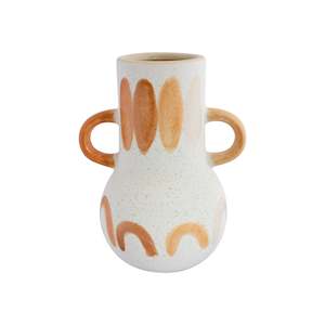 All Vases: Pompeii Vase White/Rust H20cm