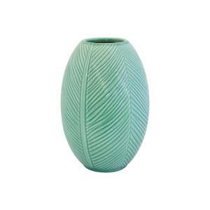 Leaf Vase Green H20cm