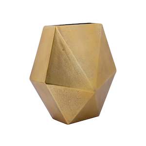 Faceted Diamond Cut Vase Gold