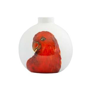 Porcelain Vases: Macaw Vase White/Red