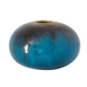 Wooden Vases: Orb Saphire Sphere Vase H12cm