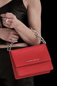 Bags Wallets: Big Trouble Bag - Cherry Leather