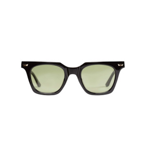 Valley Eyewear: Dylan Kain - GlossBlack/24kGoldTrim/OliveLens