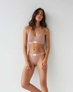 Dear Dylan: Longline Bralette - Cameo Brown