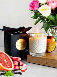 Home Gifts: Rose & Rubarb Clear Crystal 125g Candle