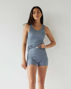 Ribbed Tank - Denim Blue