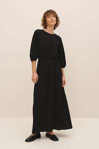 Gather Drape Dress - Black