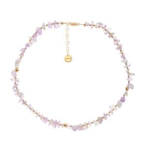 Amuleto Choker - Amethyst Chip - Gold