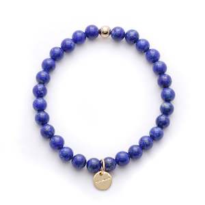 Amuleto Lapis Lazuli Bracelet 4mm - Gold