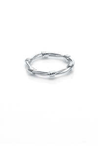 Barbed Wire Skinny Ring - Silver